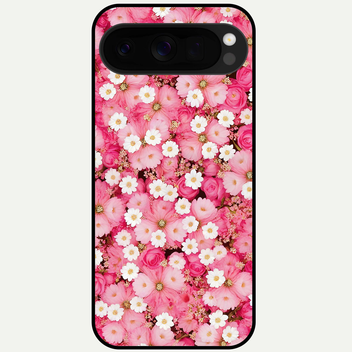  Pink Daisy Bliss Glass Case For Google Pixel 10 Pro XL back cover – full design glossy printed glass finish