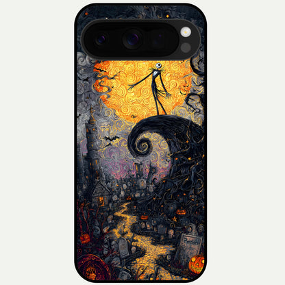  Pumpkin Moonlight Tale Glass Case For Google Pixel 10 Pro XL back cover – full design glossy printed glass finish