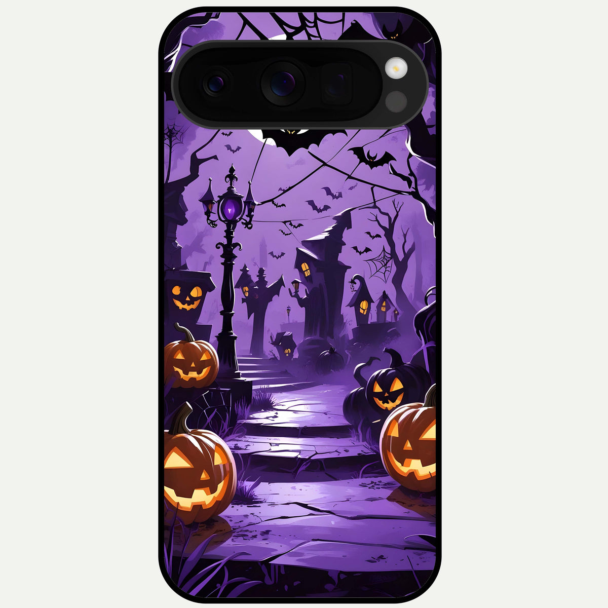  Pumpkin Patch Halloween Glass Case For Google Pixel 10 Pro XL back cover – full design glossy printed glass finish