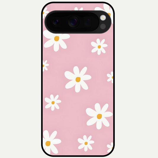  Soft Daisy Bliss Glass Case For Google Pixel 10 Pro XL back cover – full design glossy printed glass finish