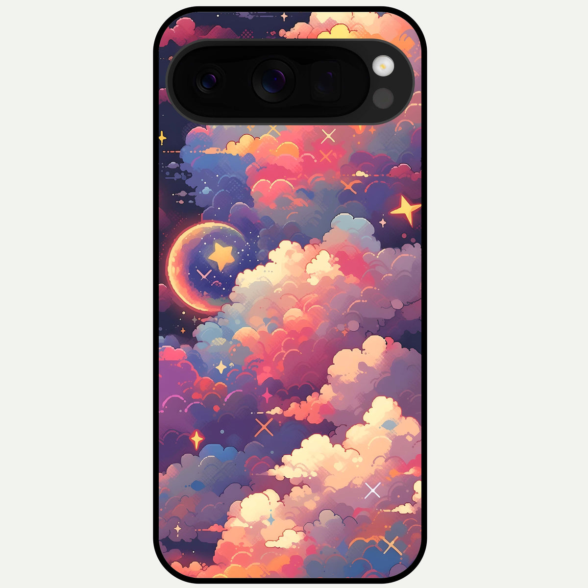  Starlit Dream Clouds Glass Case For Google Pixel 10 Pro XL back cover – full design glossy printed glass finish