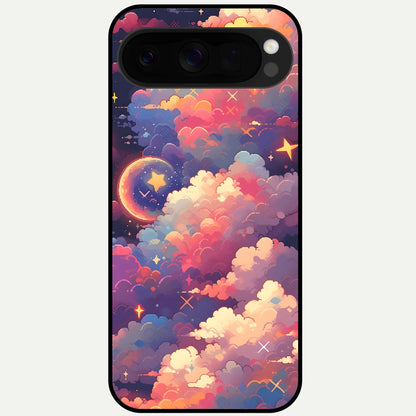  Starlit Dream Clouds Glass Case For Google Pixel 10 Pro XL back cover – full design glossy printed glass finish