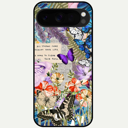  Storm Path Bloom Glass Case For Google Pixel 10 Pro XL back cover – full design glossy printed glass finish