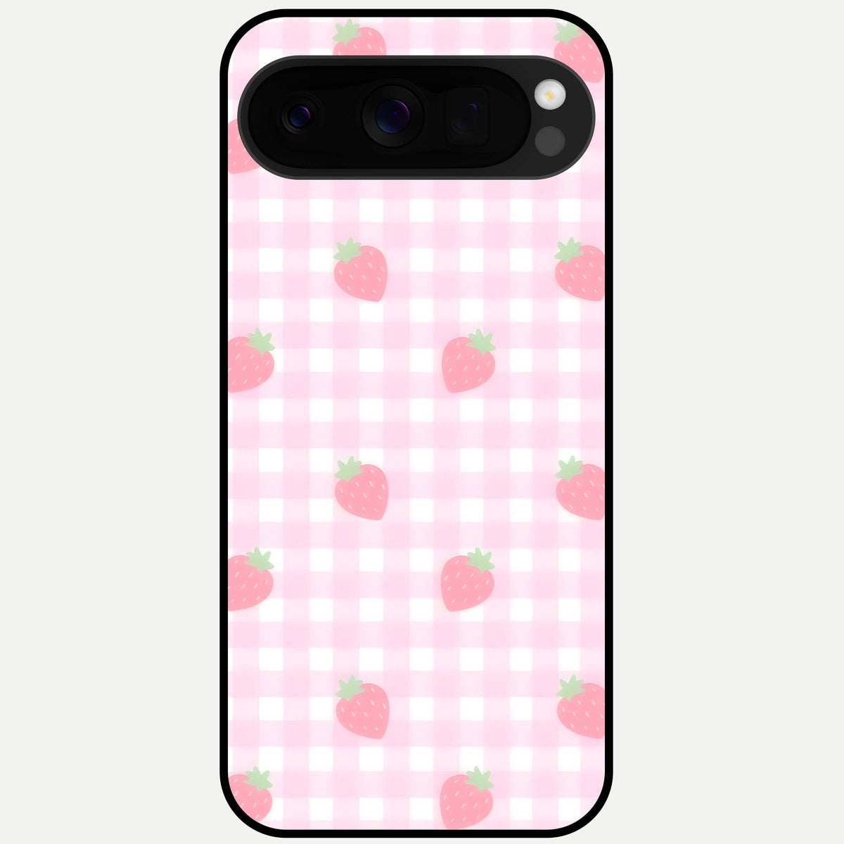  Strawberry Picnic Love Glass Case For Google Pixel 10 Pro XL back cover – full design glossy printed glass finish