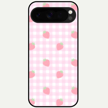  Strawberry Picnic Love Glass Case For Google Pixel 10 Pro XL back cover – full design glossy printed glass finish
