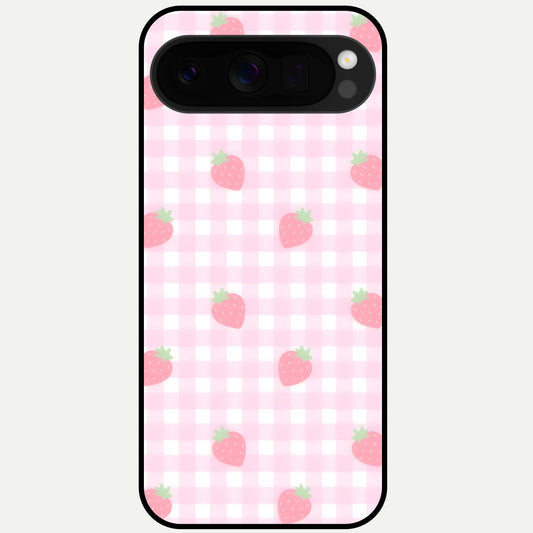  Strawberry Picnic Love Glass Case For Google Pixel 10 Pro XL back cover – full design glossy printed glass finish