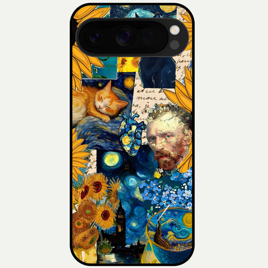  Sunflower Chic Mood Custom Name Glass Case For Google Pixel 10 Pro XL back cover – full design glossy printed glass finish