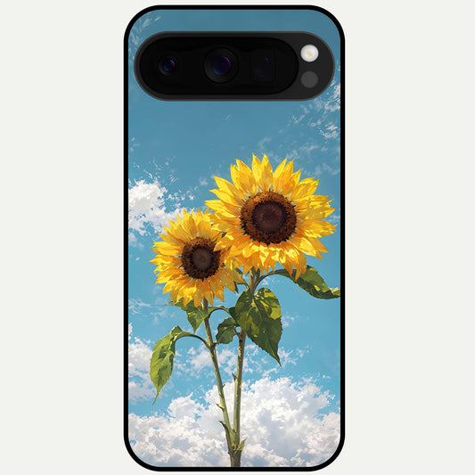  Sunlit Daisy Glow Glass Case For Google Pixel 10 Pro XL back cover – full design glossy printed glass finish