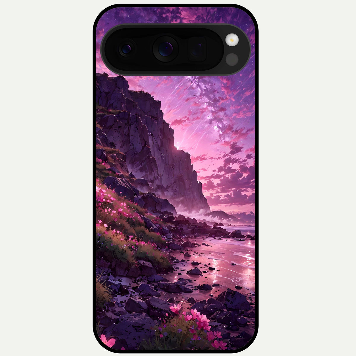  Twilight Blossom Coast Glass Case For Google Pixel 10 Pro XL back cover – full design glossy printed glass finish