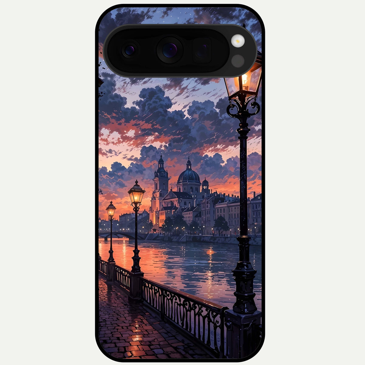  Twilight River Lights Glass Case For Google Pixel 10 Pro XL back cover – full design glossy printed glass finish