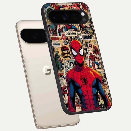  Aesthetic Spider phone case For Google Pixel 10 Pro XL showing premium glass back cover with detailed artwork