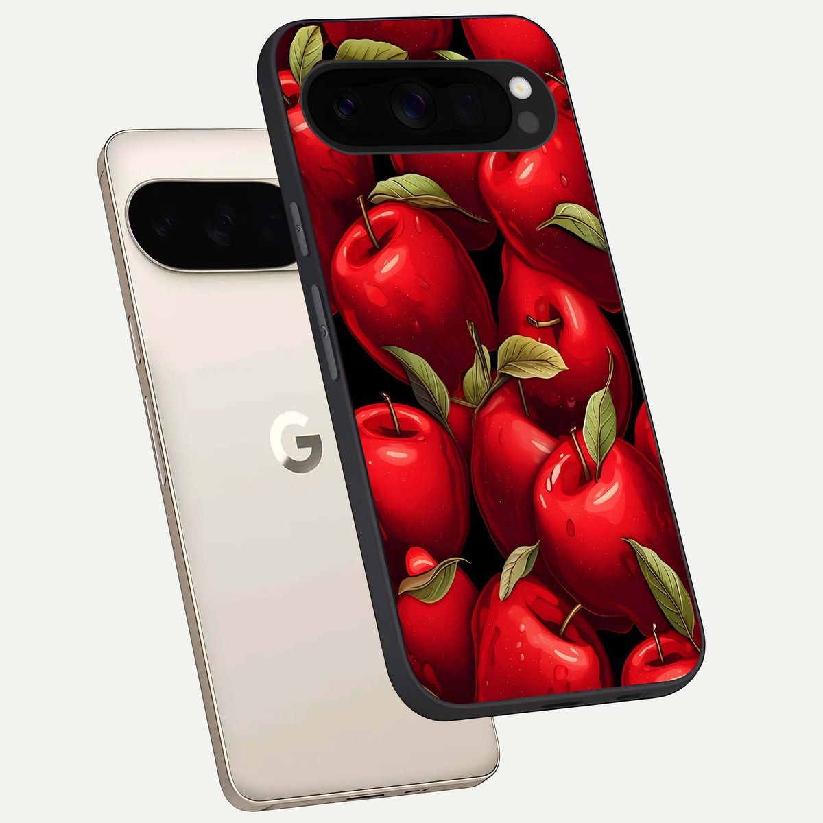  Apple Pattern phone case For Google Pixel 10 Pro XL showing premium glass back cover with detailed artwork