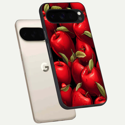  Apple Pattern phone case For Google Pixel 10 Pro XL showing premium glass back cover with detailed artwork