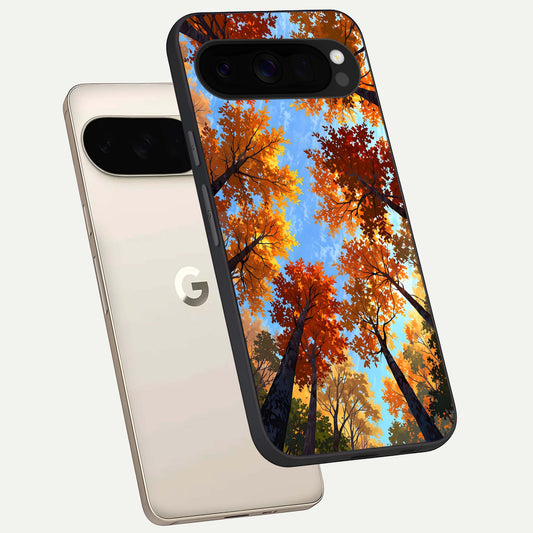  Autumn Sky Rise phone case For Google Pixel 10 Pro XL showing premium glass back cover with detailed artwork