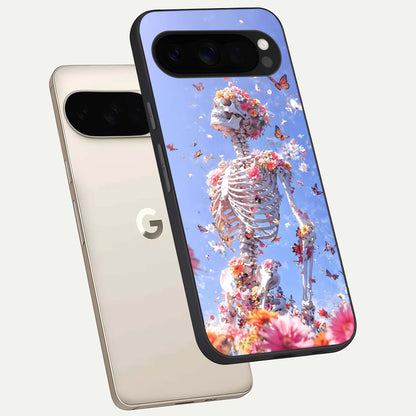  Bloom Beyond Bones phone case For Google Pixel 10 Pro XL showing premium glass back cover with detailed artwork