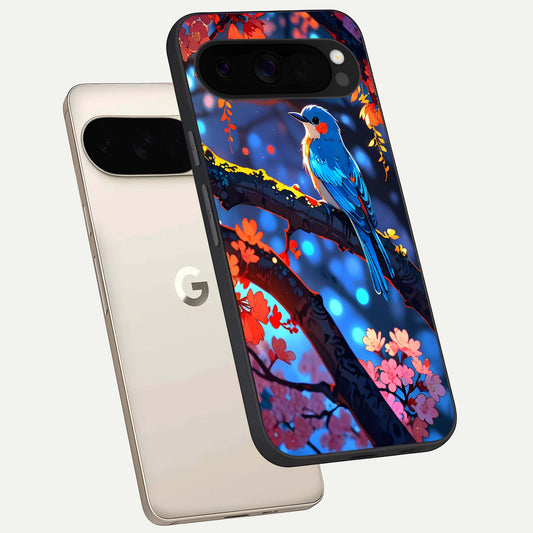  Blooming Water Drift phone case For Google Pixel 10 Pro XL showing premium glass back cover with detailed artwork