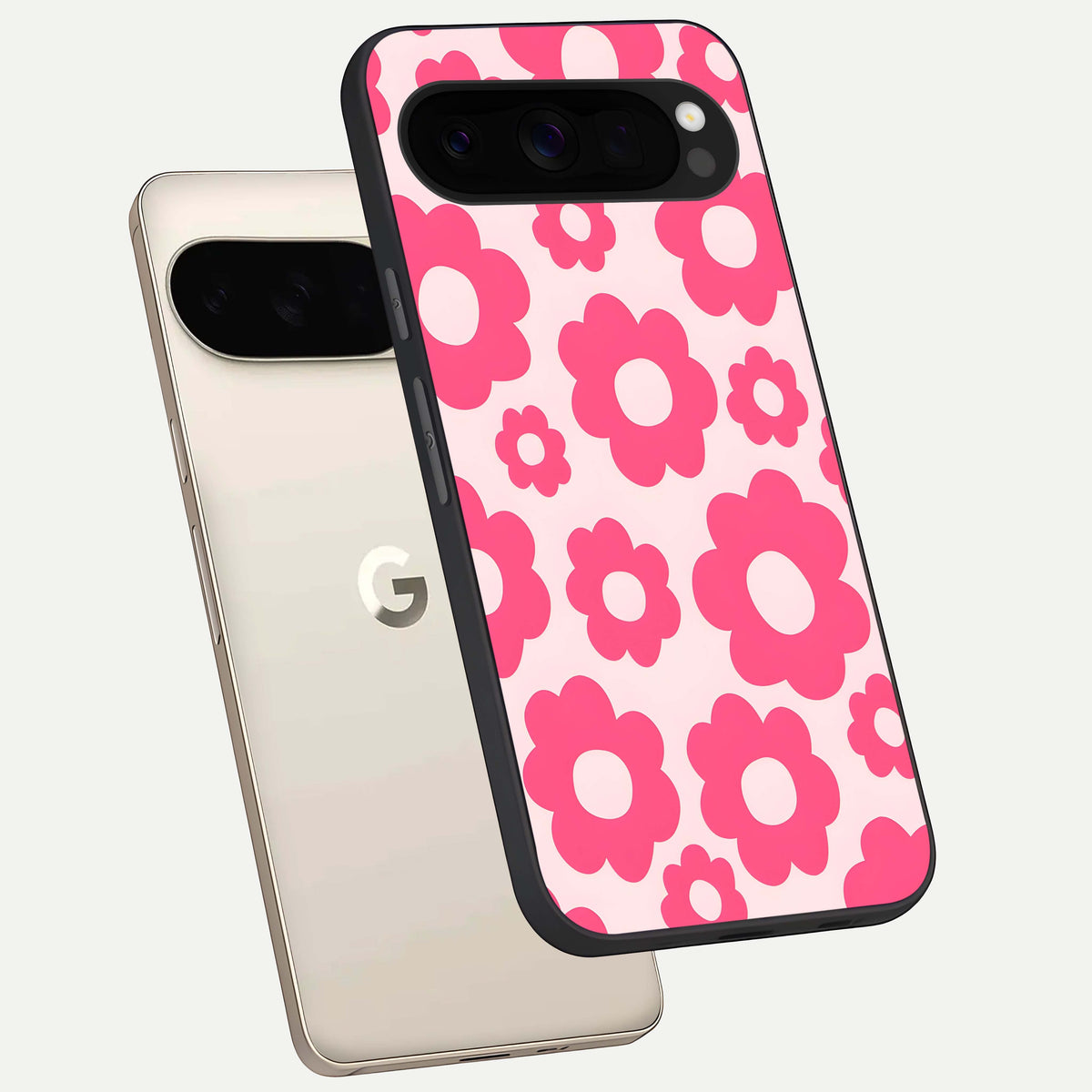 Blush Flower Pop phone case For Google Pixel 10 Pro XL showing premium glass back cover with detailed artwork