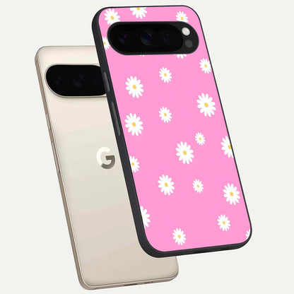  Bubblegum Daisy Pop phone case For Google Pixel 10 Pro XL showing premium glass back cover with detailed artwork