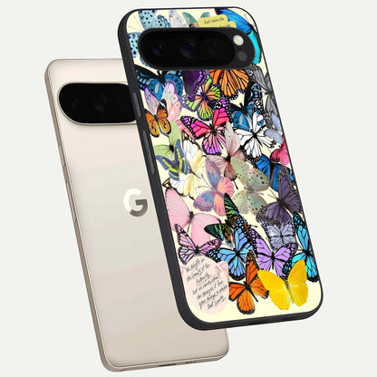  Butterflies Petal Dream phone case For Google Pixel 10 Pro XL showing premium glass back cover with detailed artwork