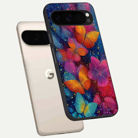  Butterfly Dream Mist phone case For Google Pixel 10 Pro XL showing premium glass back cover with detailed artwork