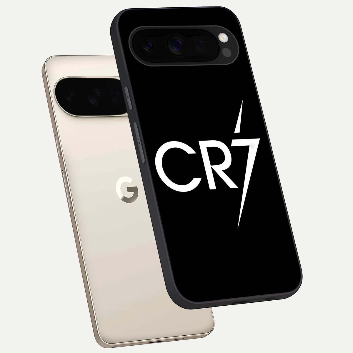  CR7 Elite Strike phone case For Google Pixel 10 Pro XL showing premium glass back cover with detailed artwork