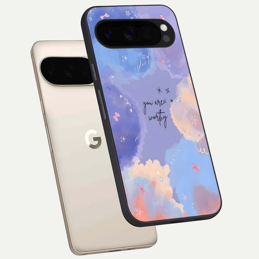  Celestial Cloud Magic phone case For Google Pixel 10 Pro XL showing premium glass back cover with detailed artwork