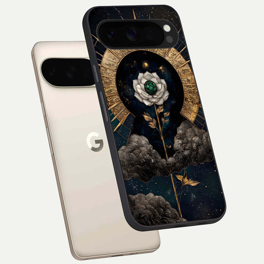  Celestial Lotus Morang phone case For Google Pixel 10 Pro XL showing premium glass back cover with detailed artwork
