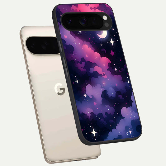  Celestial Moon Magic phone case For Google Pixel 10 Pro XL showing premium glass back cover with detailed artwork