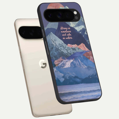  Celestial Mountain Calm phone case For Google Pixel 10 Pro XL showing premium glass back cover with detailed artwork