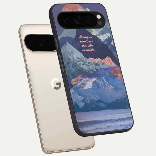  Celestial Mountain Calm phone case For Google Pixel 10 Pro XL showing premium glass back cover with detailed artwork