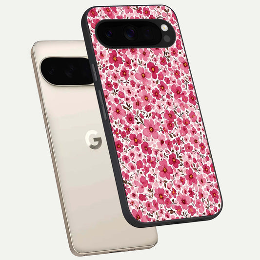  Cherry Blossom Charm phone case For Google Pixel 10 Pro XL showing premium glass back cover with detailed artwork