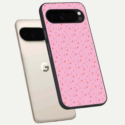  Cosmic Pink Sparkle phone case For Google Pixel 10 Pro XL showing premium glass back cover with detailed artwork
