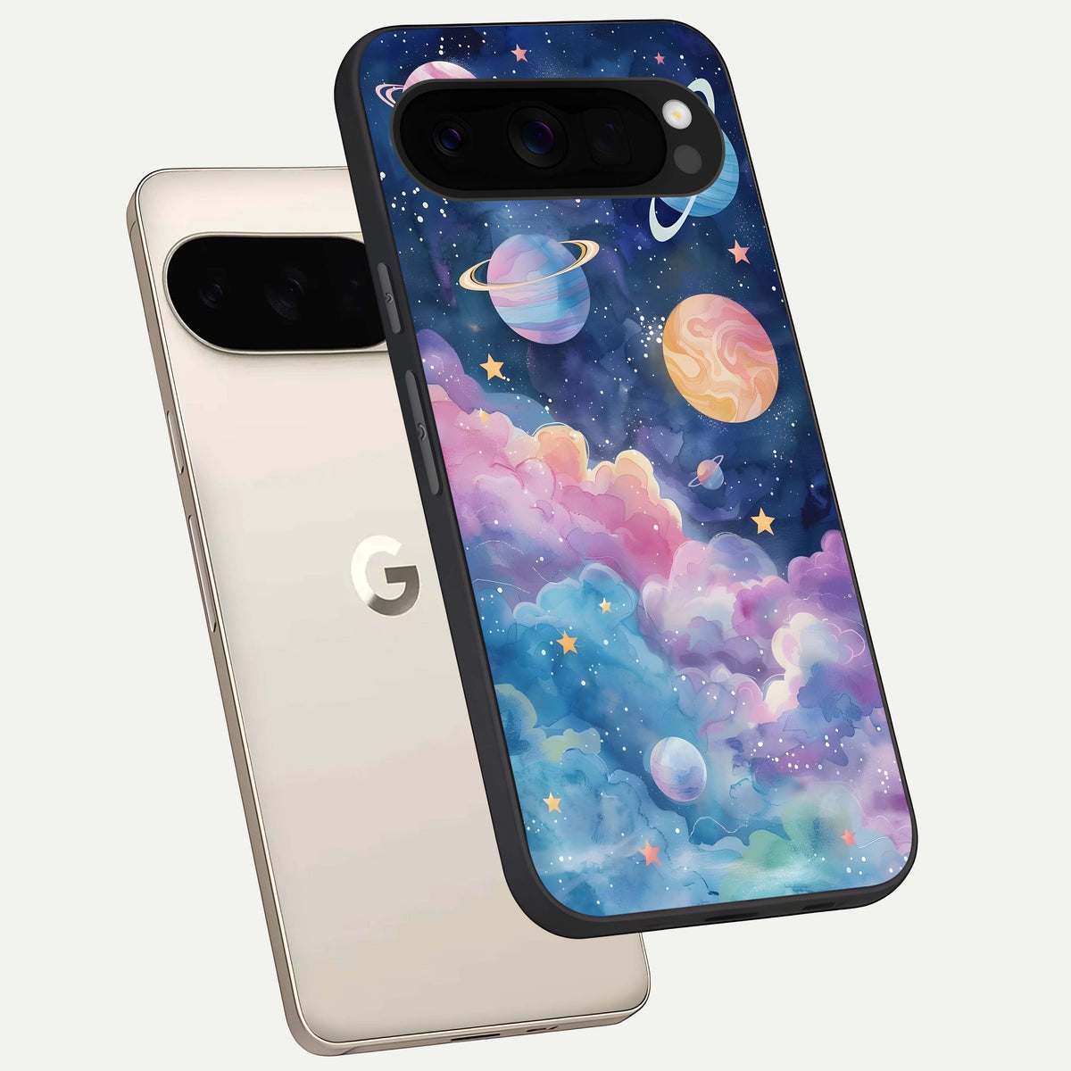  Cosmic Planet Dreams phone case For Google Pixel 10 Pro XL showing premium glass back cover with detailed artwork