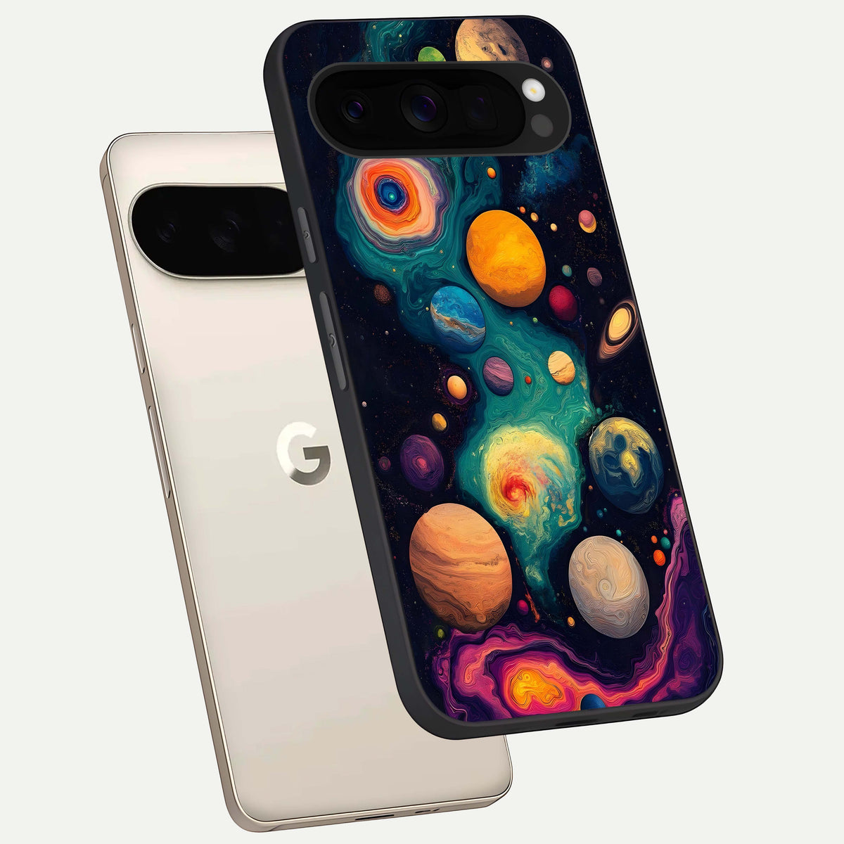  Cosmic Planet Journey phone case For Google Pixel 10 Pro XL showing premium glass back cover with detailed artwork