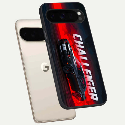  Crimson Challenger Fury phone case For Google Pixel 10 Pro XL showing premium glass back cover with detailed artwork