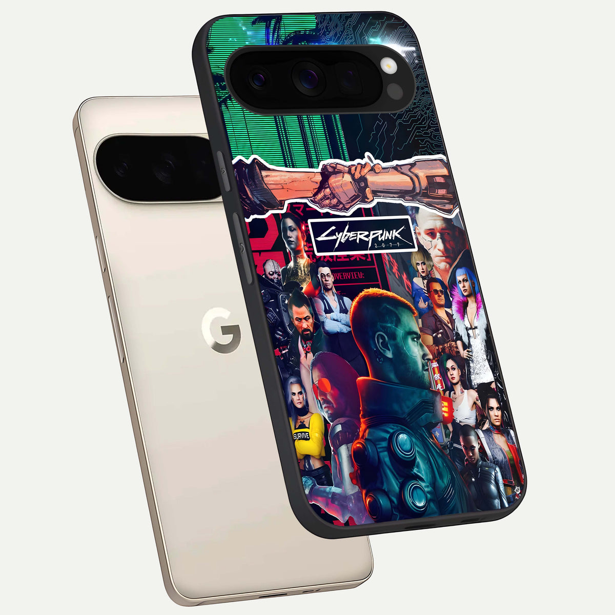  CYBERPUNK Legacy phone case For Google Pixel 10 Pro XL showing premium glass back cover with detailed artwork