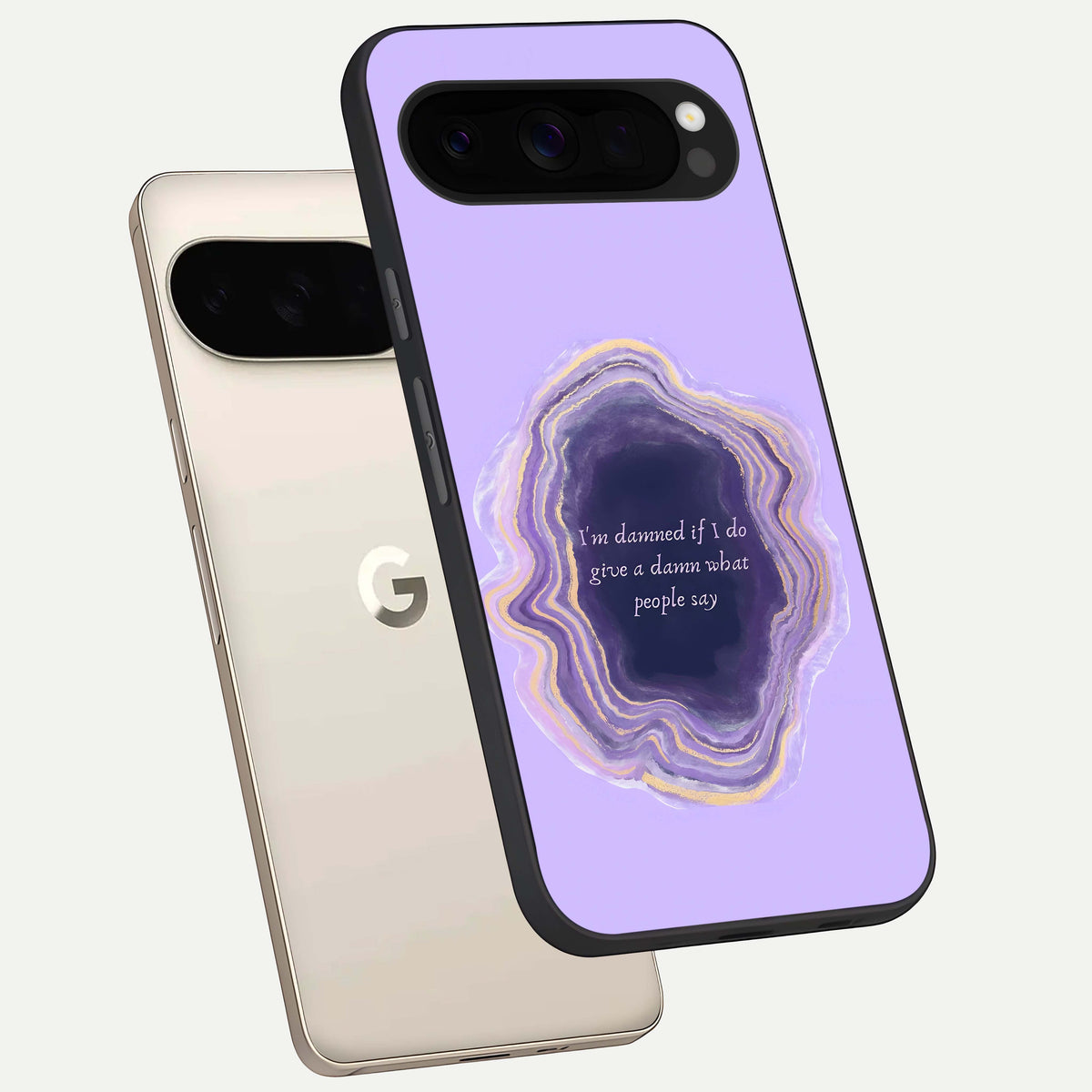  Damned People Quote phone case For Google Pixel 10 Pro XL showing premium glass back cover with detailed artwork