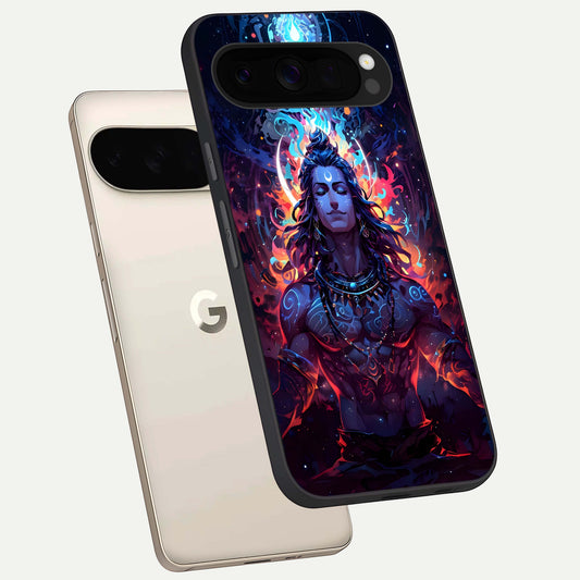  Divine Fire Shiv phone case For Google Pixel 10 Pro XL showing premium glass back cover with detailed artwork