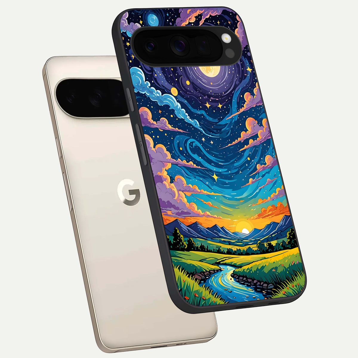  Dreamy Night Landscape phone case For Google Pixel 10 Pro XL showing premium glass back cover with detailed artwork