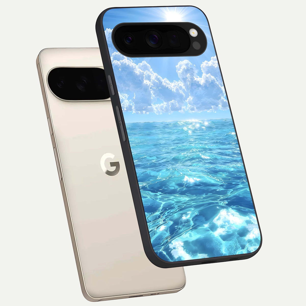  Endless Ocean Horizon phone case For Google Pixel 10 Pro XL showing premium glass back cover with detailed artwork