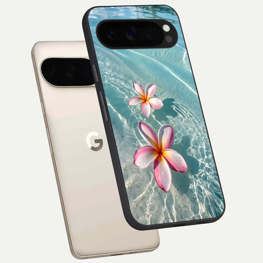  Floating Bloom Bliss phone case For Google Pixel 10 Pro XL showing premium glass back cover with detailed artwork