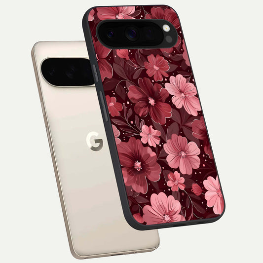  Flower Blush Bloom phone case For Google Pixel 10 Pro XL showing premium glass back cover with detailed artwork