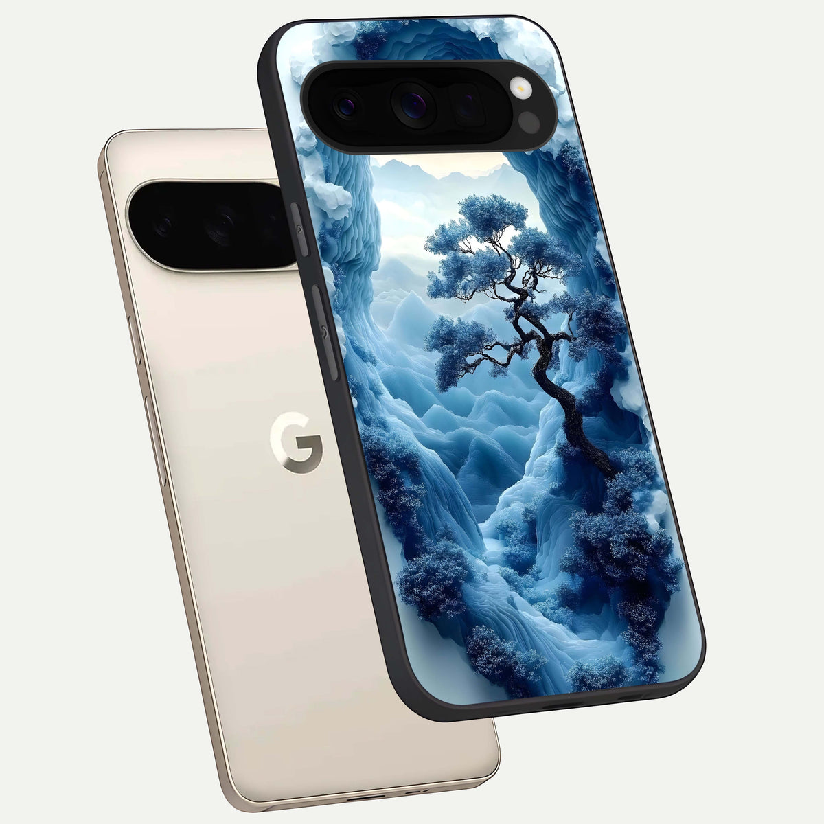  Frozen Serenity Gate phone case For Google Pixel 10 Pro XL showing premium glass back cover with detailed artwork