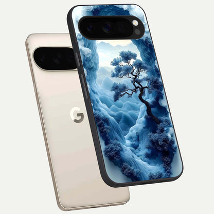  Frozen Serenity Gate phone case For Google Pixel 10 Pro XL showing premium glass back cover with detailed artwork