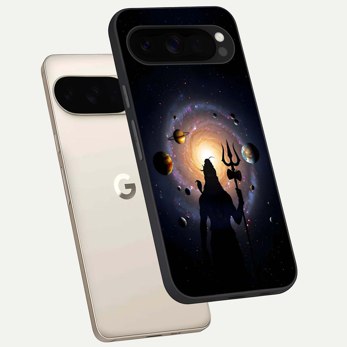  Galactic Shiva Vision phone case For Google Pixel 10 Pro XL showing premium glass back cover with detailed artwork