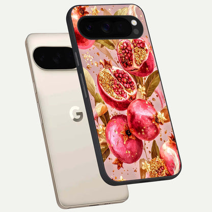  Golden Bloom Glow phone case For Google Pixel 10 Pro XL showing premium glass back cover with detailed artwork