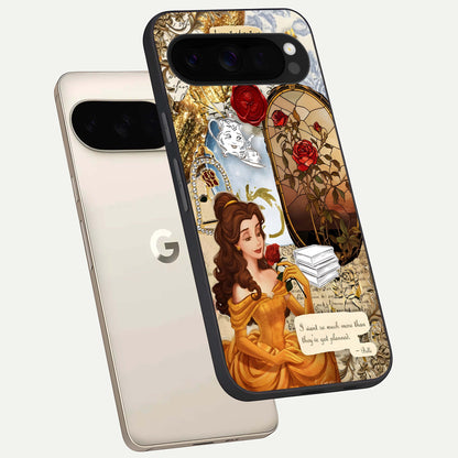  Golden Dream Belle phone case For Google Pixel 10 Pro XL showing premium glass back cover with detailed artwork