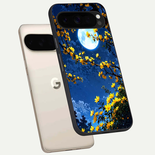  Golden Night Glow phone case For Google Pixel 10 Pro XL showing premium glass back cover with detailed artwork