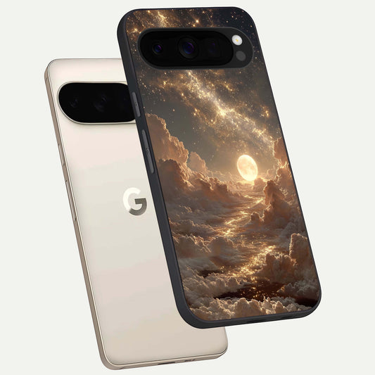  Golden Sky Dream phone case For Google Pixel 10 Pro XL showing premium glass back cover with detailed artwork