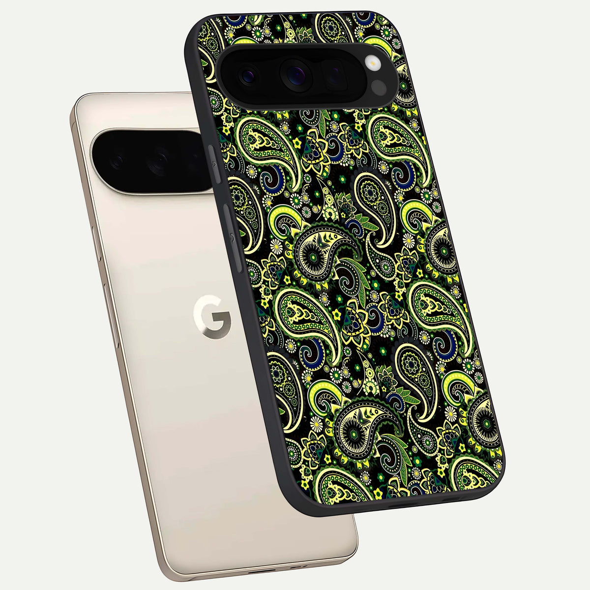  Green Lemon phone case For Google Pixel 10 Pro XL showing premium glass back cover with detailed artwork